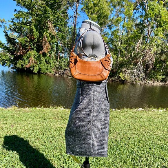 MICHAEL Michael Kors Y2K Leather Stud Detail Demi Shoulder Bag Canvas Li… - Picture 2 of 16